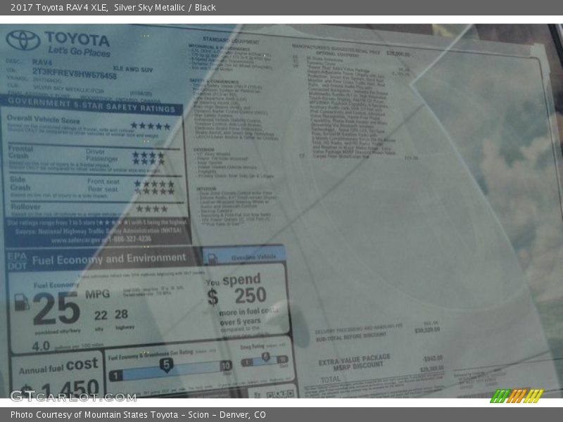 Silver Sky Metallic / Black 2017 Toyota RAV4 XLE