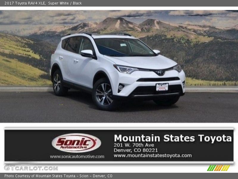 Super White / Black 2017 Toyota RAV4 XLE