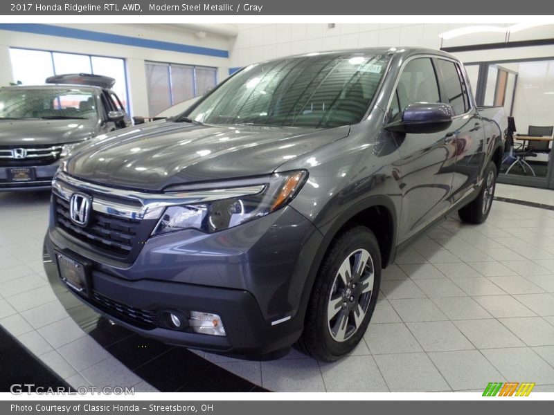 Modern Steel Metallic / Gray 2017 Honda Ridgeline RTL AWD