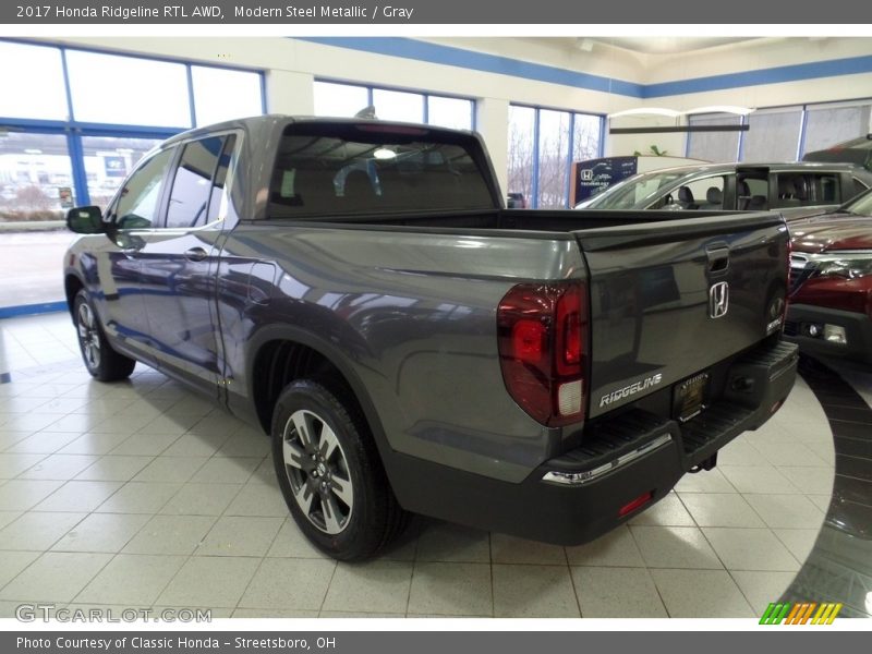 Modern Steel Metallic / Gray 2017 Honda Ridgeline RTL AWD