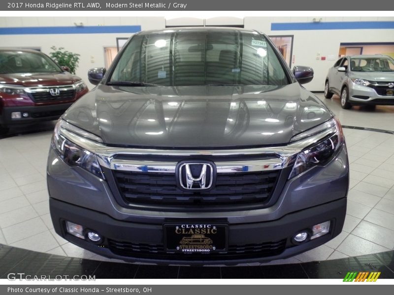 Modern Steel Metallic / Gray 2017 Honda Ridgeline RTL AWD
