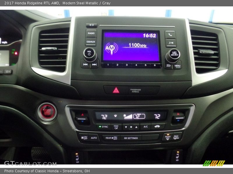 Modern Steel Metallic / Gray 2017 Honda Ridgeline RTL AWD