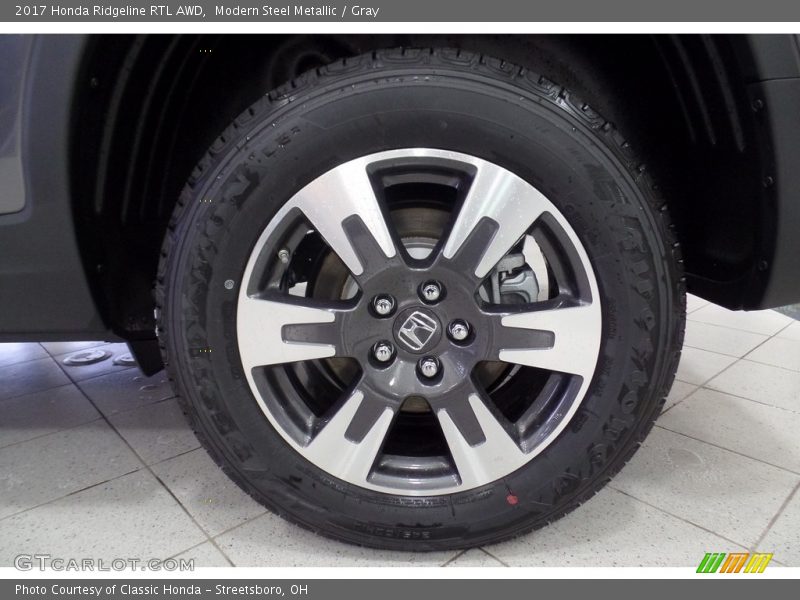 Modern Steel Metallic / Gray 2017 Honda Ridgeline RTL AWD