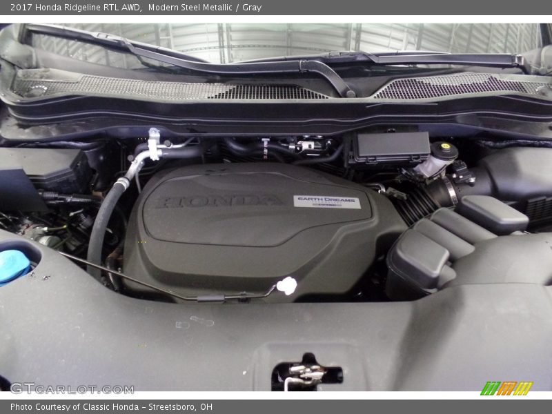 Modern Steel Metallic / Gray 2017 Honda Ridgeline RTL AWD