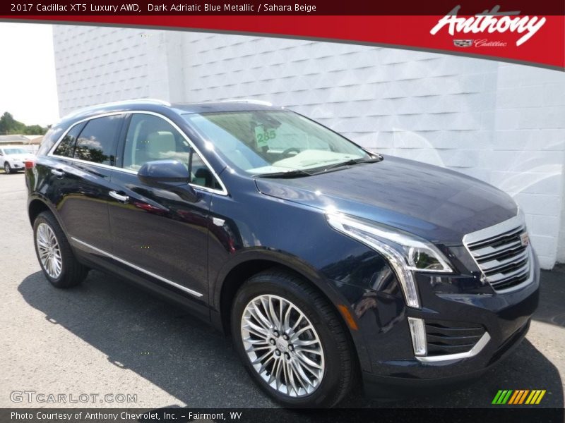 Dark Adriatic Blue Metallic / Sahara Beige 2017 Cadillac XT5 Luxury AWD