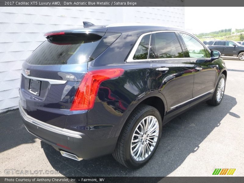 Dark Adriatic Blue Metallic / Sahara Beige 2017 Cadillac XT5 Luxury AWD