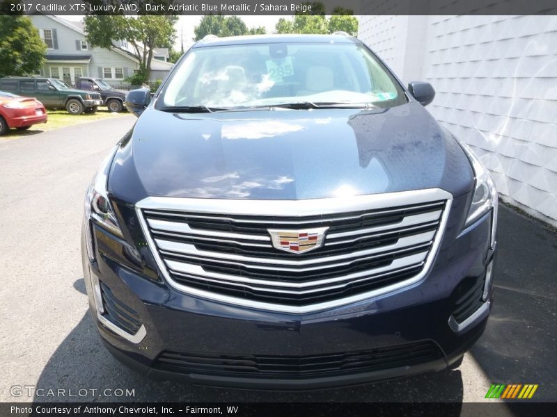 Dark Adriatic Blue Metallic / Sahara Beige 2017 Cadillac XT5 Luxury AWD