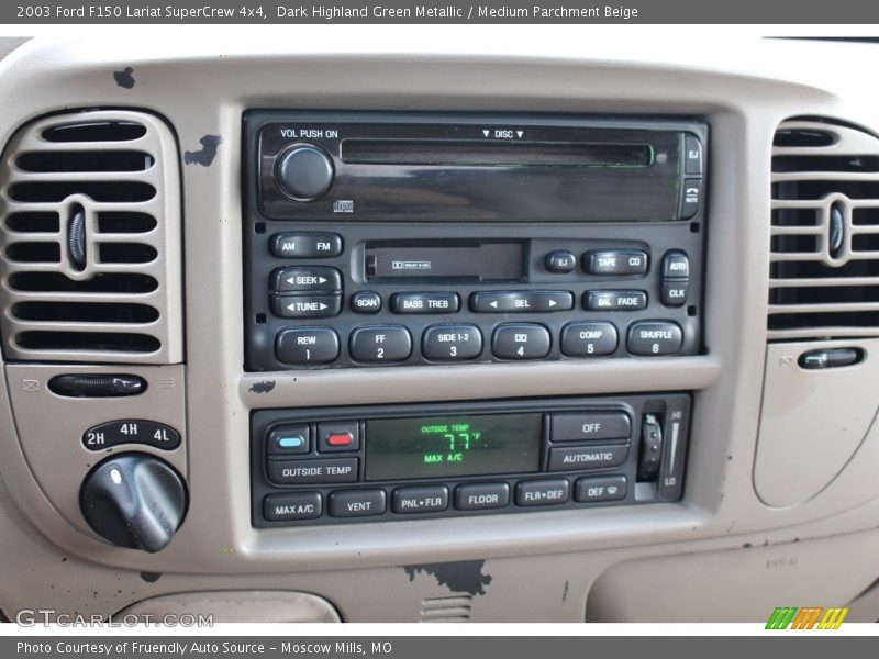 Dark Highland Green Metallic / Medium Parchment Beige 2003 Ford F150 Lariat SuperCrew 4x4