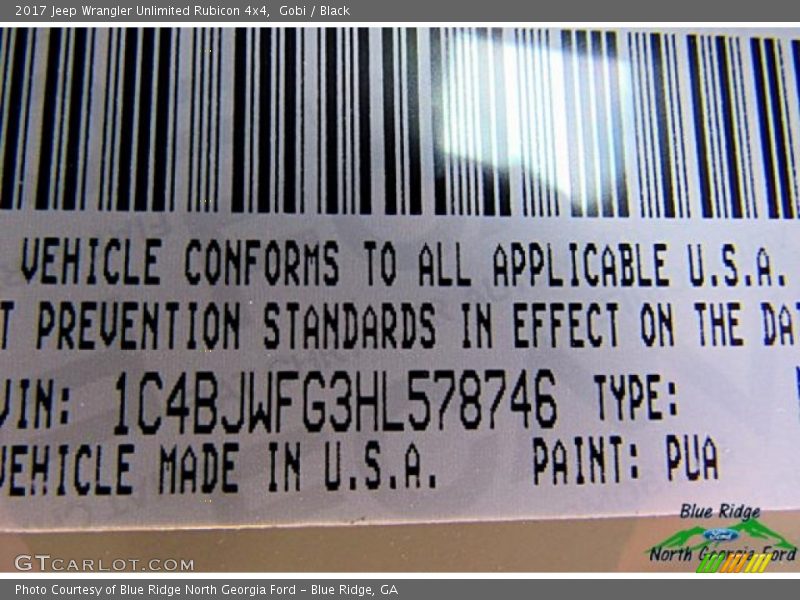 Gobi / Black 2017 Jeep Wrangler Unlimited Rubicon 4x4