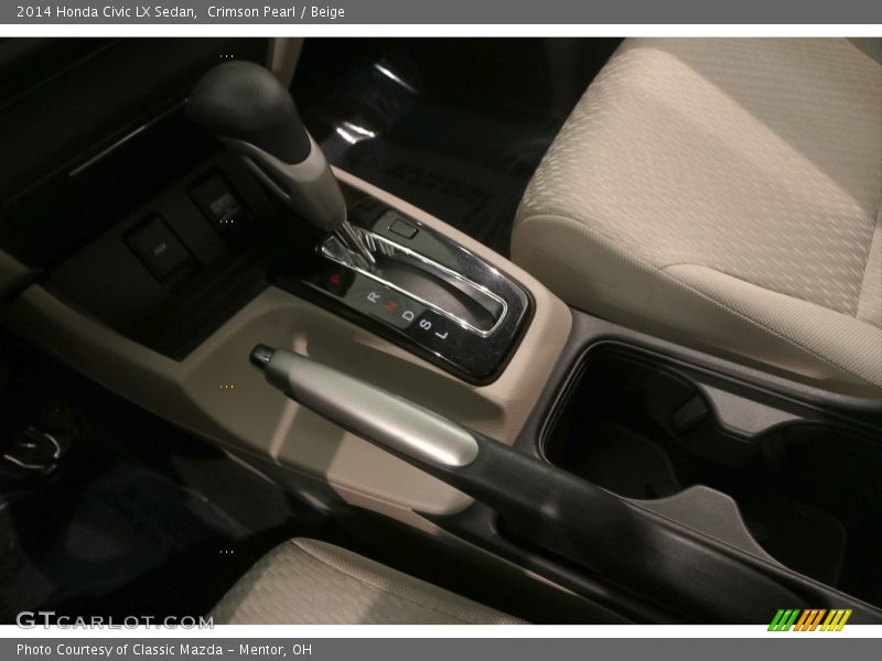 Crimson Pearl / Beige 2014 Honda Civic LX Sedan