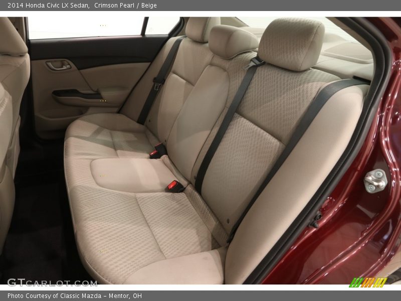 Crimson Pearl / Beige 2014 Honda Civic LX Sedan