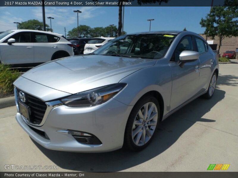Sonic Silver Metallic / Black 2017 Mazda MAZDA3 Grand Touring 4 Door