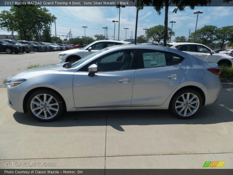 Sonic Silver Metallic / Black 2017 Mazda MAZDA3 Grand Touring 4 Door