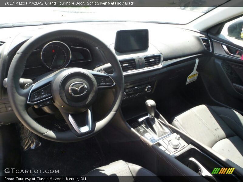 Sonic Silver Metallic / Black 2017 Mazda MAZDA3 Grand Touring 4 Door