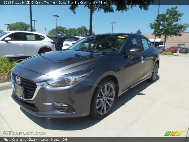 Machine Gray Metallic / Black 2018 Mazda MAZDA3 Grand Touring 4 Door