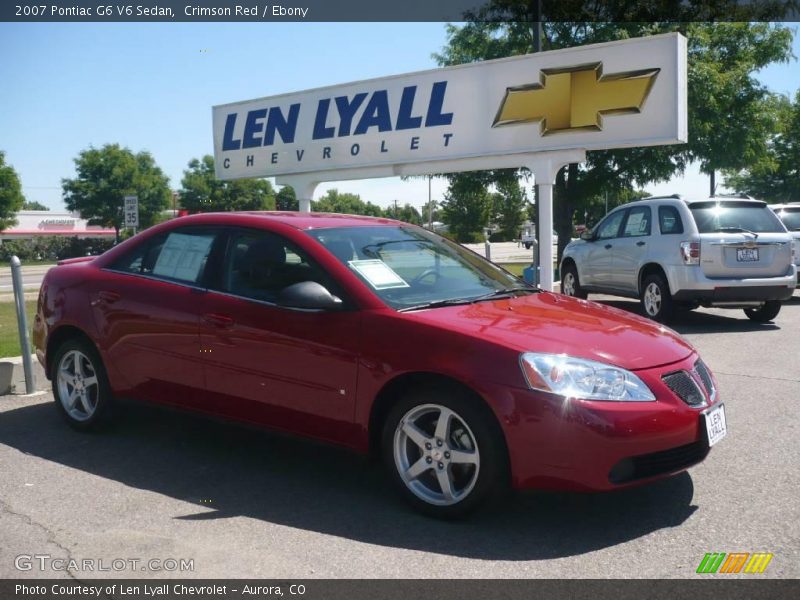 Crimson Red / Ebony 2007 Pontiac G6 V6 Sedan