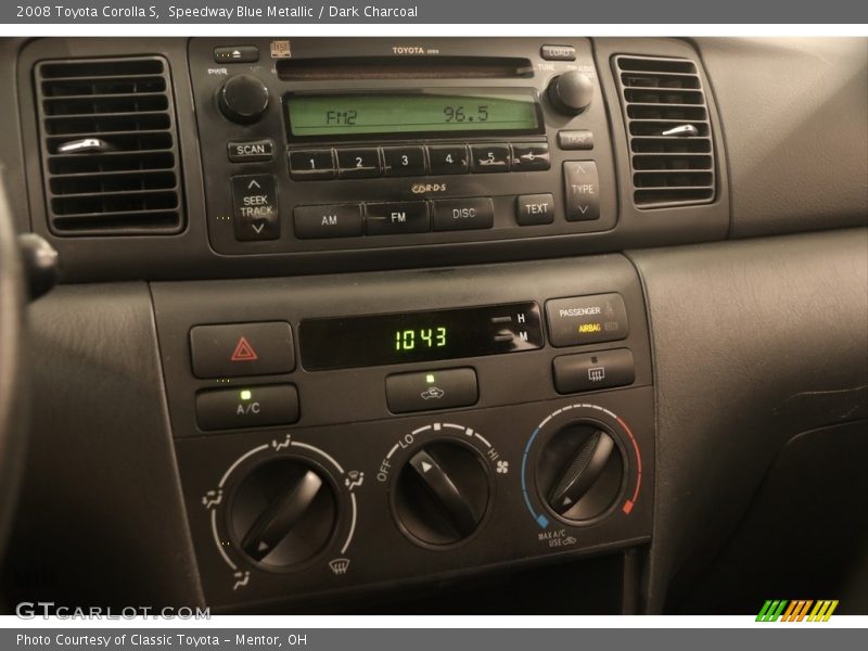 Speedway Blue Metallic / Dark Charcoal 2008 Toyota Corolla S