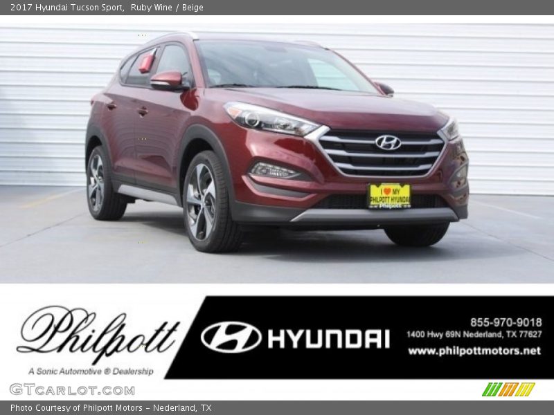 Ruby Wine / Beige 2017 Hyundai Tucson Sport