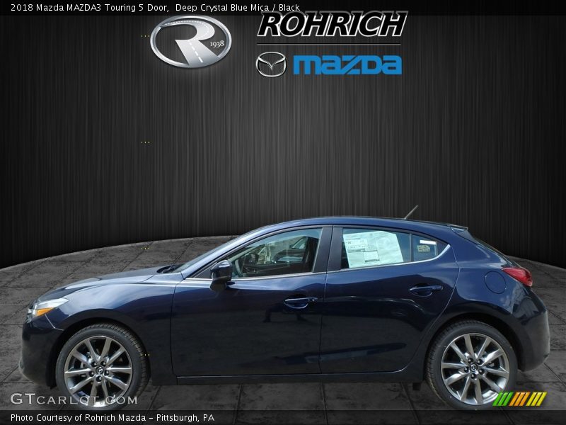 Deep Crystal Blue Mica / Black 2018 Mazda MAZDA3 Touring 5 Door