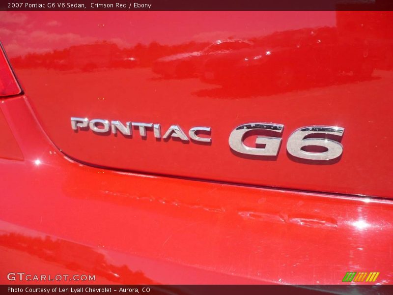 Crimson Red / Ebony 2007 Pontiac G6 V6 Sedan