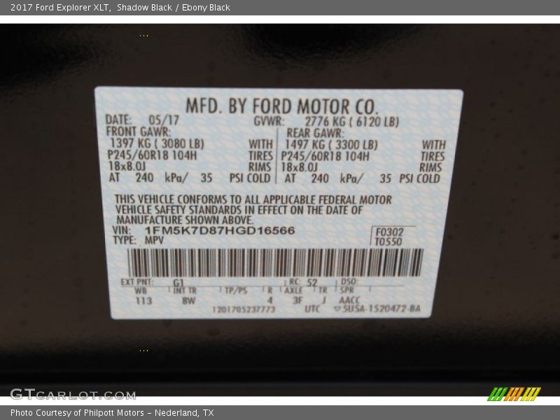 Shadow Black / Ebony Black 2017 Ford Explorer XLT