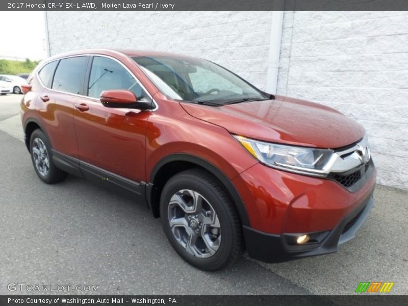 Molten Lava Pearl / Ivory 2017 Honda CR-V EX-L AWD