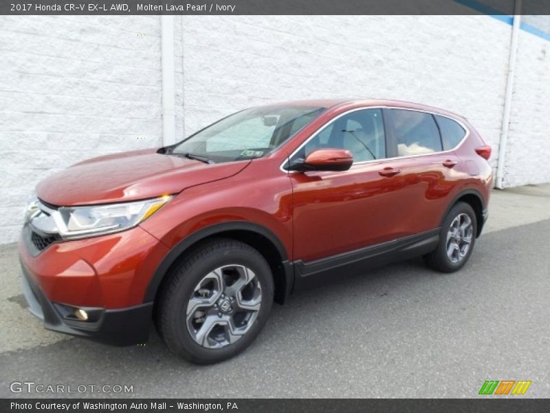 Molten Lava Pearl / Ivory 2017 Honda CR-V EX-L AWD