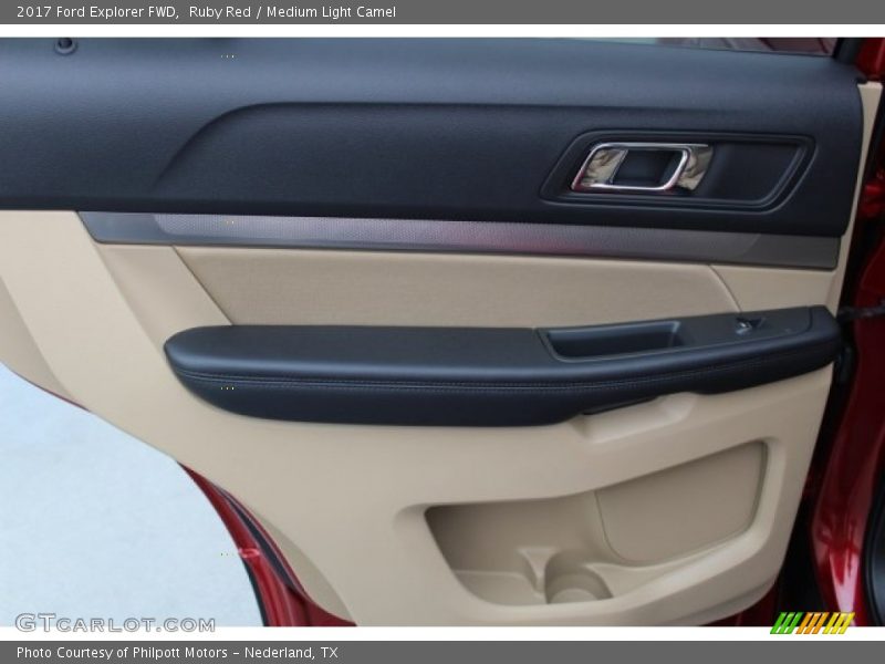 Ruby Red / Medium Light Camel 2017 Ford Explorer FWD