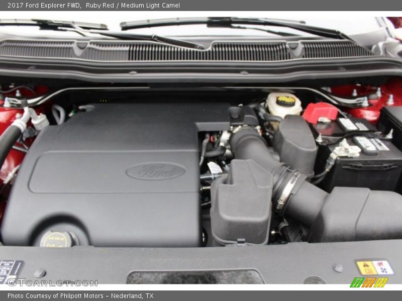 Ruby Red / Medium Light Camel 2017 Ford Explorer FWD