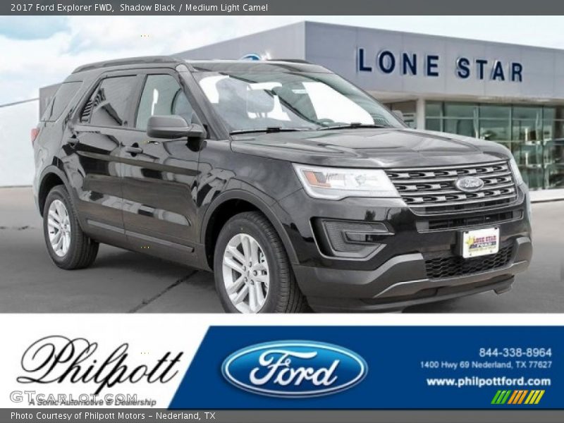 Shadow Black / Medium Light Camel 2017 Ford Explorer FWD