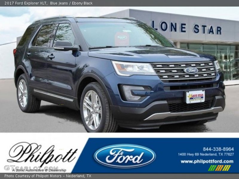 Blue Jeans / Ebony Black 2017 Ford Explorer XLT
