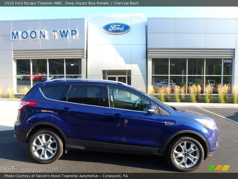 Deep Impact Blue Metallic / Charcoal Black 2016 Ford Escape Titanium 4WD