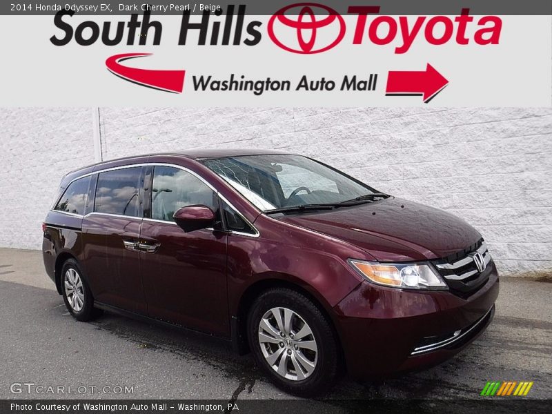Dark Cherry Pearl / Beige 2014 Honda Odyssey EX