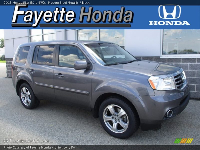 Modern Steel Metallic / Black 2015 Honda Pilot EX-L 4WD