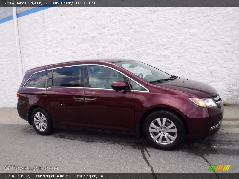 Dark Cherry Pearl / Beige 2014 Honda Odyssey EX