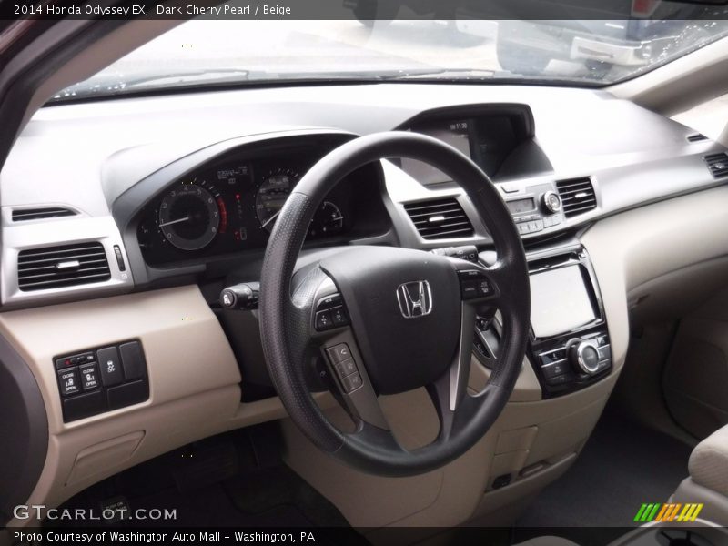 Dark Cherry Pearl / Beige 2014 Honda Odyssey EX