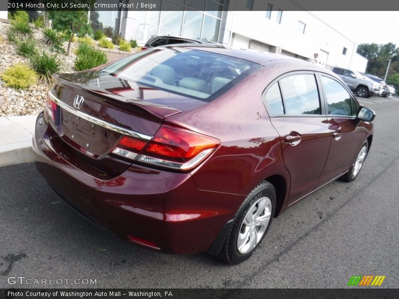 Crimson Pearl / Beige 2014 Honda Civic LX Sedan