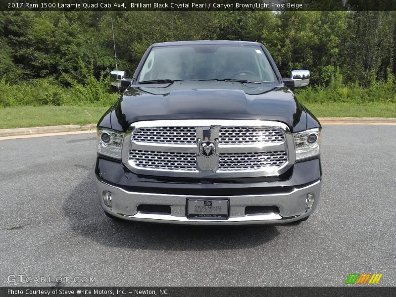 Brilliant Black Crystal Pearl / Canyon Brown/Light Frost Beige 2017 Ram 1500 Laramie Quad Cab 4x4