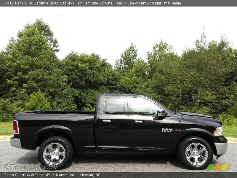 Brilliant Black Crystal Pearl / Canyon Brown/Light Frost Beige 2017 Ram 1500 Laramie Quad Cab 4x4