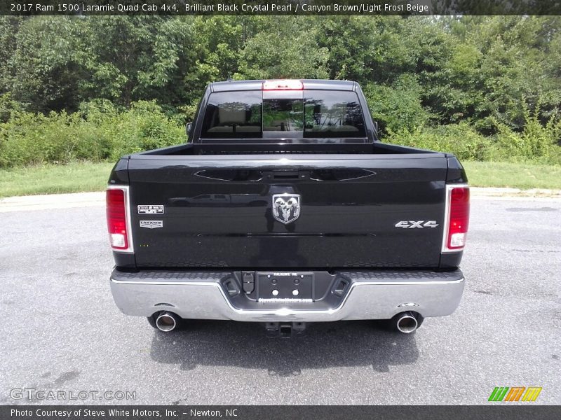 Brilliant Black Crystal Pearl / Canyon Brown/Light Frost Beige 2017 Ram 1500 Laramie Quad Cab 4x4