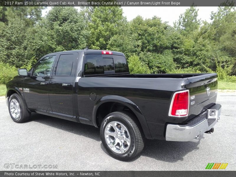 Brilliant Black Crystal Pearl / Canyon Brown/Light Frost Beige 2017 Ram 1500 Laramie Quad Cab 4x4