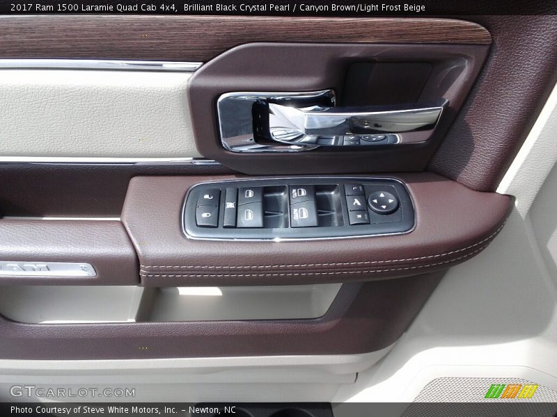 Brilliant Black Crystal Pearl / Canyon Brown/Light Frost Beige 2017 Ram 1500 Laramie Quad Cab 4x4