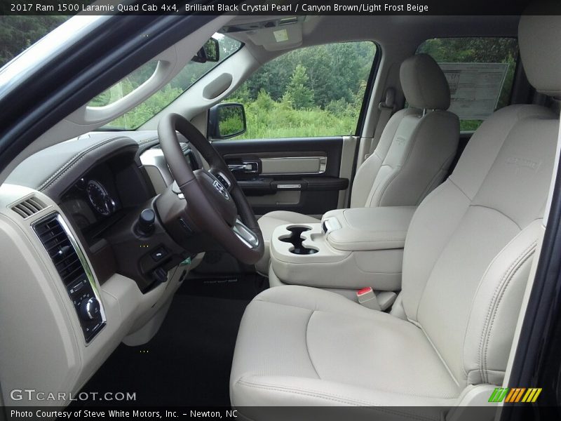 Brilliant Black Crystal Pearl / Canyon Brown/Light Frost Beige 2017 Ram 1500 Laramie Quad Cab 4x4