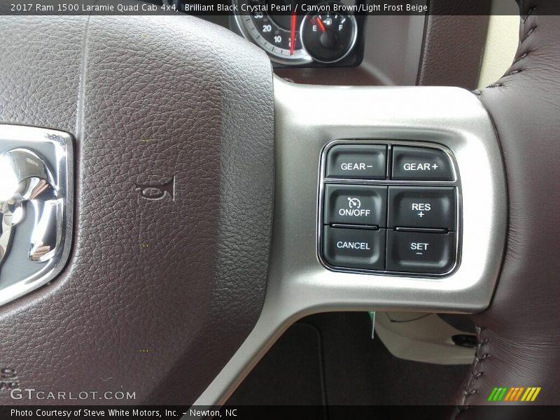 Brilliant Black Crystal Pearl / Canyon Brown/Light Frost Beige 2017 Ram 1500 Laramie Quad Cab 4x4