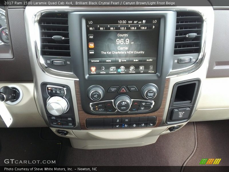 Brilliant Black Crystal Pearl / Canyon Brown/Light Frost Beige 2017 Ram 1500 Laramie Quad Cab 4x4