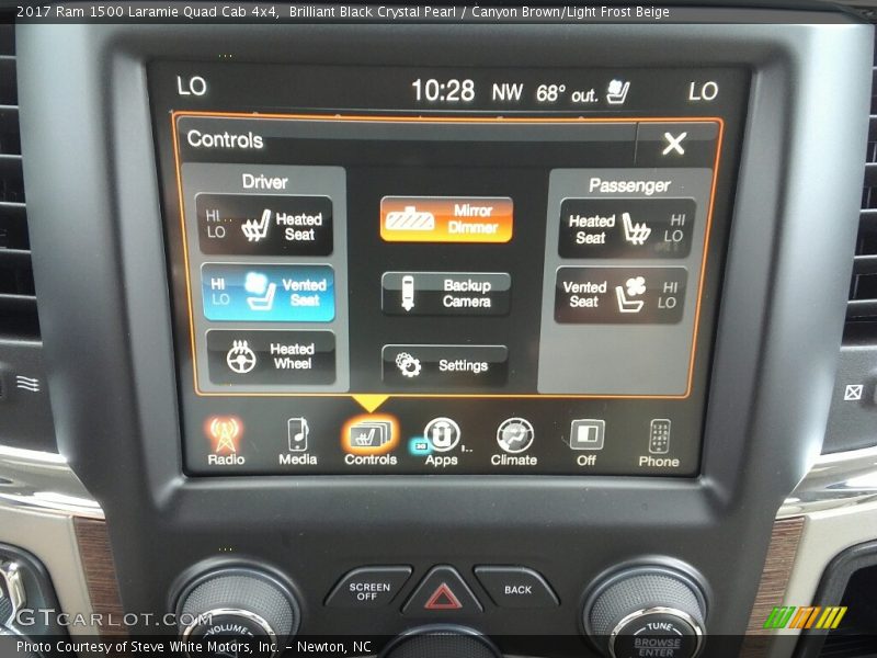 Brilliant Black Crystal Pearl / Canyon Brown/Light Frost Beige 2017 Ram 1500 Laramie Quad Cab 4x4