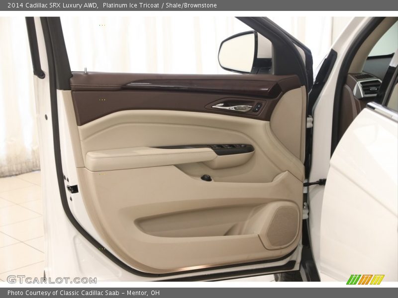 Platinum Ice Tricoat / Shale/Brownstone 2014 Cadillac SRX Luxury AWD
