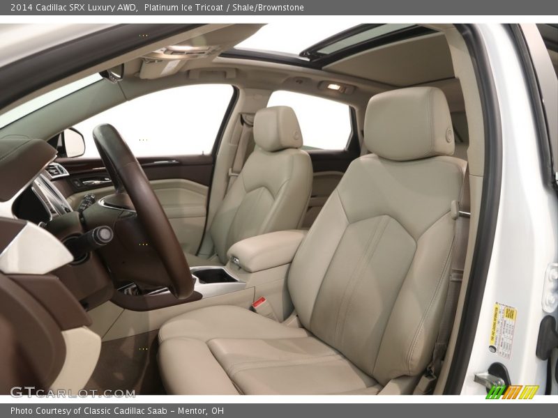 Platinum Ice Tricoat / Shale/Brownstone 2014 Cadillac SRX Luxury AWD