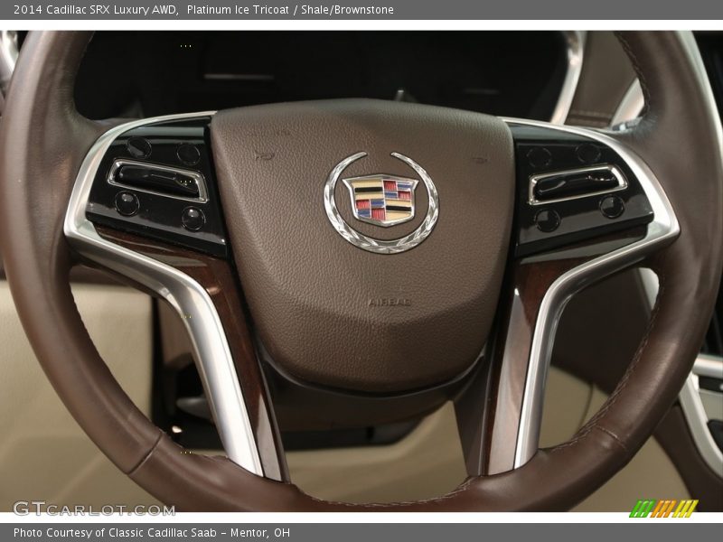 Platinum Ice Tricoat / Shale/Brownstone 2014 Cadillac SRX Luxury AWD
