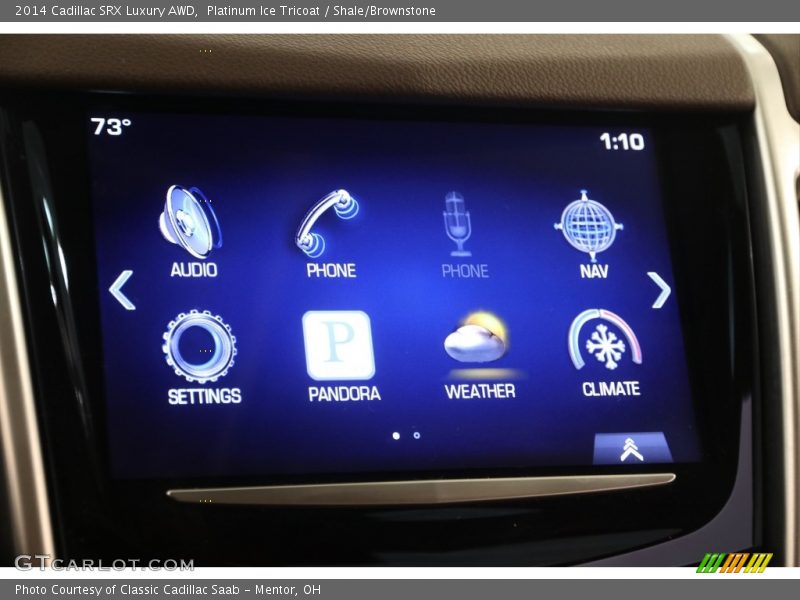 Platinum Ice Tricoat / Shale/Brownstone 2014 Cadillac SRX Luxury AWD